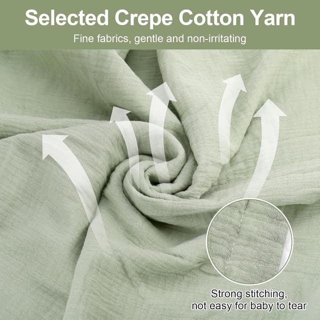 Detalle de Huiguli Baby Blanket for Newborn (75x100cm) in Green – soft plush with dotted backing