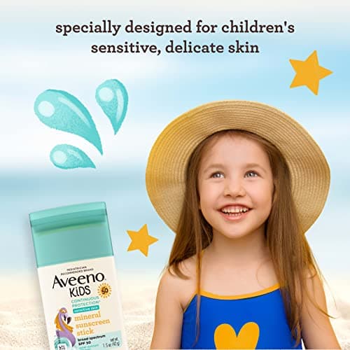 Detalle 2 de Aveeno Kids Continuous Protection SPF 50 Zinc Oxide Sunscreen Stick 1.5 oz