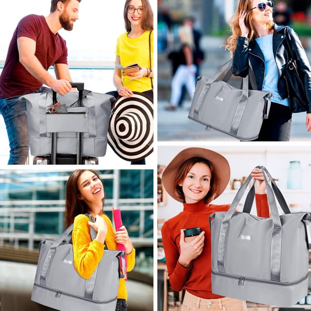 Thumbnail 6 de CS COSDDI 29L Travel Duffel Bag with Trolley Sleeve and Separate Dry & Wet Compartment