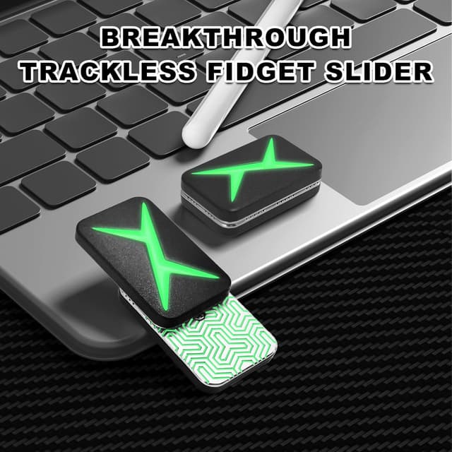 Detalle de HIDEDC Breakthrough Fidget Slider (Trackless EDC) in Black/GLoW
