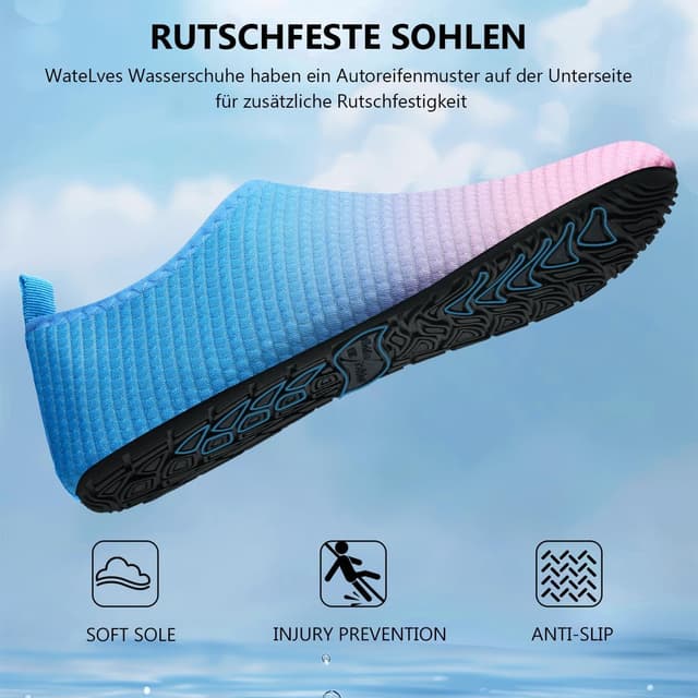 Detalle de Swim Water Shoes Aqua Socks Barefoot Water Shoes – Breathable mesh for beach, pool and sea swimming