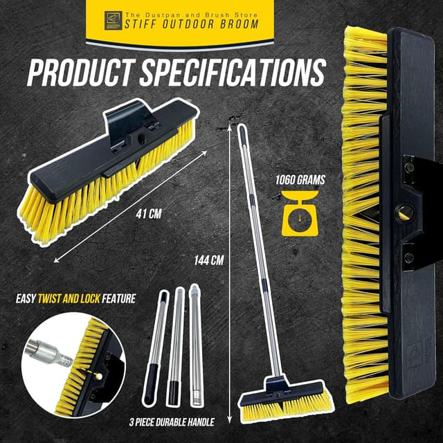 Thumbnail 4 de Heavy Duty Garden Broom 16" Stiff Brush