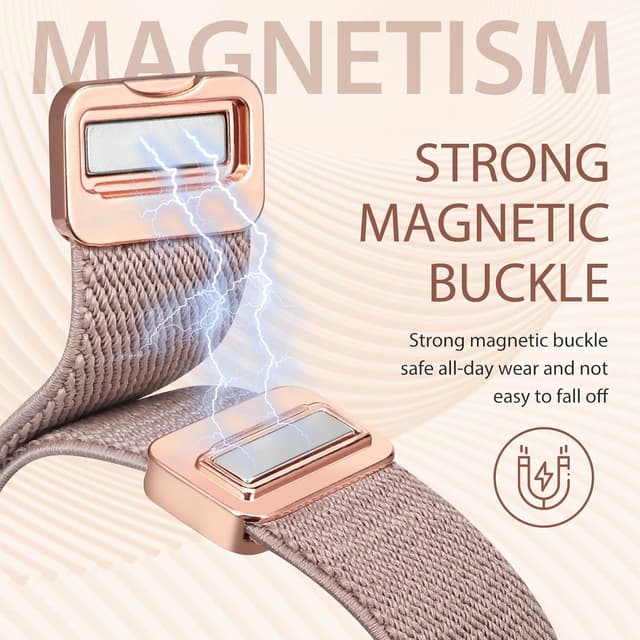 Detalle de Minyee Magnetic Stretchy Band for Apple Watch (38/40/41/42/44/45/46/49mm) with Celtic Knot Nylon Strap