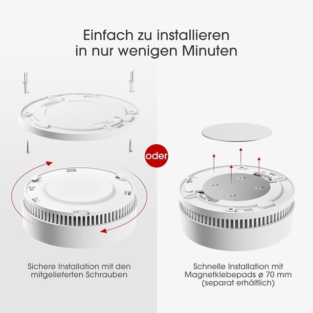 Detalle 2 de Détecteur de fumée X-Sense SD2J0AX (EN 14604), batterie 10 ans, capteur photoélectrique – lot de 5