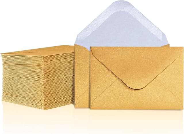 Detalle de Gold Small Envelopes 100-pack 10.16 x 6.9 cm
