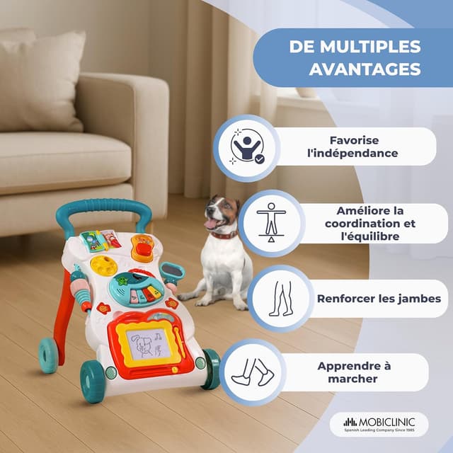 Thumbnail 6 de Mobiclinic Chariot de marche bébé avec musique, lumières et vitesse réglable (dès 6 mois)