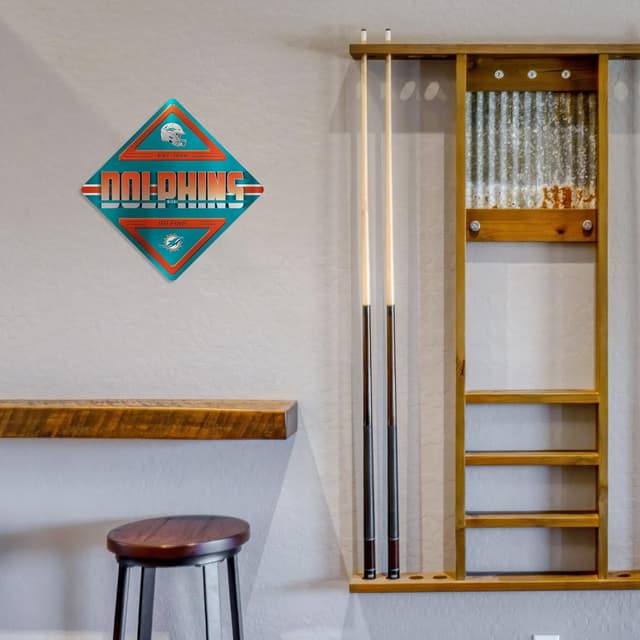 Detalle de Rico Industries NFL Football Metal Sign (16.5" x 16.5") for Man Cave, Bedroom, Office & More