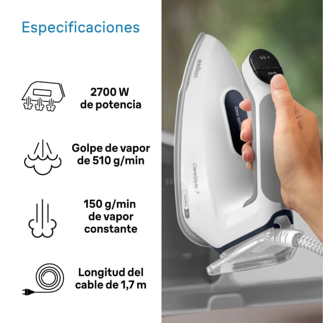 Thumbnail 1 de Braun Carestyle 7 IS7262GY plancha con depósito extra largo de 2 L