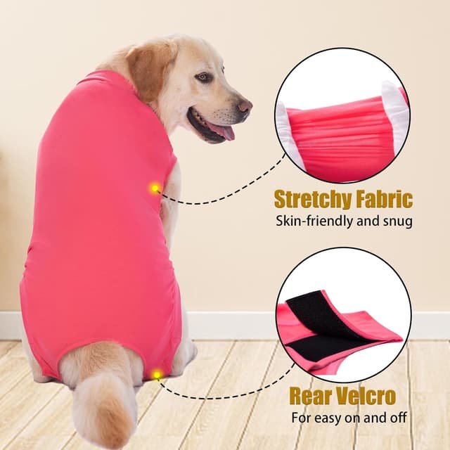 Detalle de Axcimond Dog Surgery Recovery Suit (Medical Pet Shirt) for Female & Male Dogs – Cone Collar Alternative