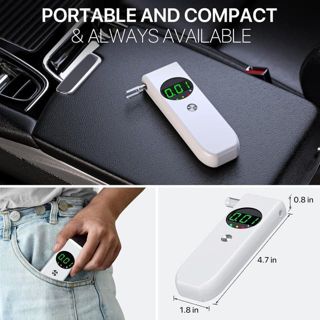 Detalle 2 de COCOCKA alcohol breathalyser with LCD, 10 tips