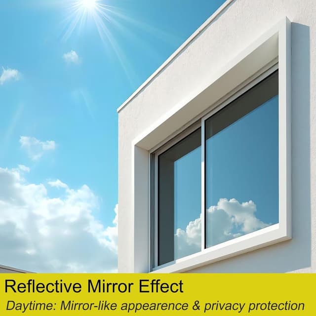 Detalle de Folizent One Way Clear Window Film (Silver) – privacy, UV block and heat control for home & office windows, 44.5x200cm