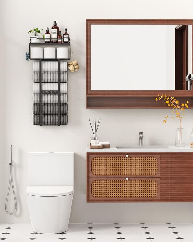 Thumbnail 5 de Aetyord 31-inch wall towel rack with shelf