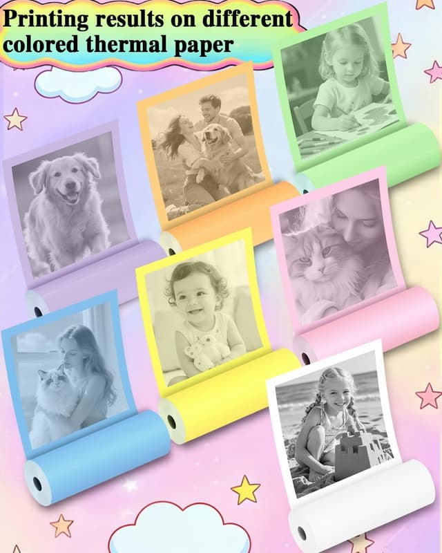 Detalle de Affheny 20 Rollen Sofortbildkamera-Nachfüllpapier (HD) für Kinder, BPA-frei