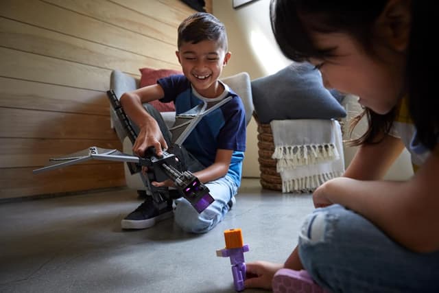 Thumbnail 1 de Mattel Minecraft Enderdragón con Steve y Enderman 8,25 cm