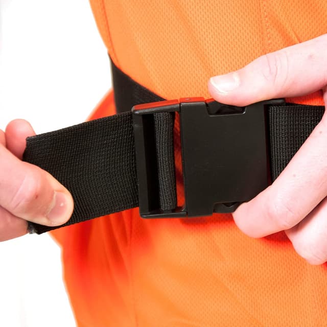 Detalle de Oregon 575780 Universal Typ A Kettensägen-Sicherheitsleggings mit verstellbarem Frontschutz