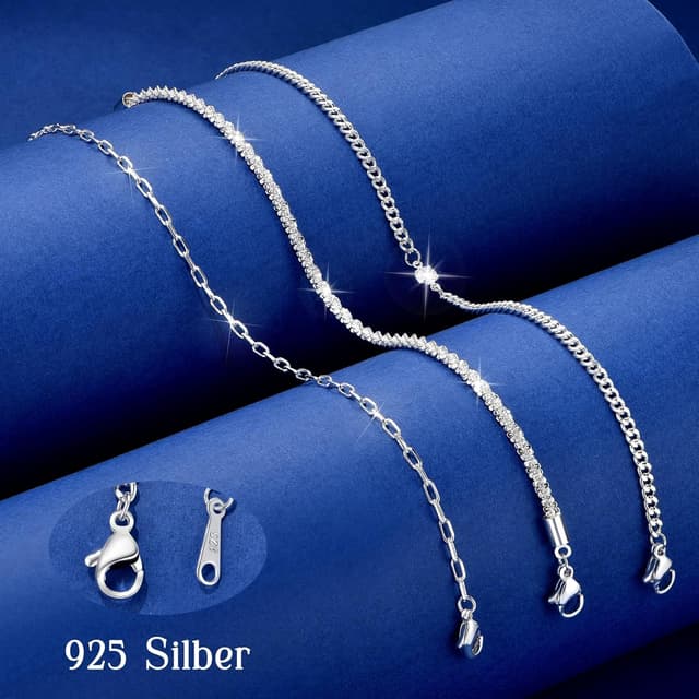 Detalle 2 de MUCCA Lot de 3 bracelets empilables en argent 925 pour femme, réglables et hypoallergéniques