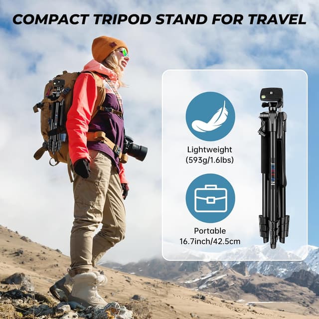 Detalle 2 de JOILCAN phone tripod, 67.7 inch overhead