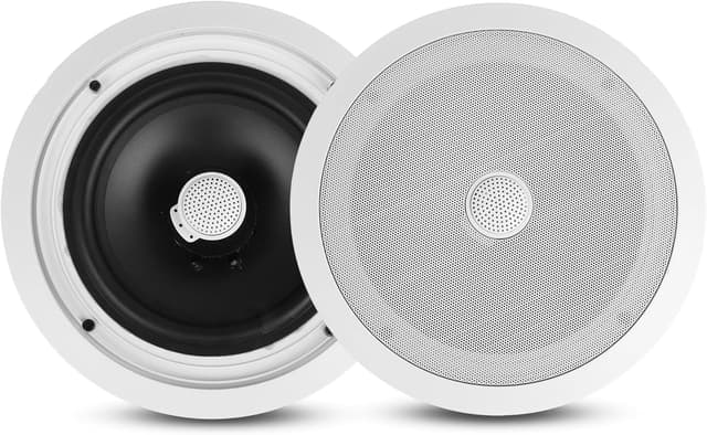 Detalle de Pyle Ceiling Speakers – Pair of 2-way 8" flush-mount midbass speakers with 1" titanium tweeter (20cm)