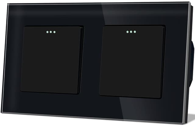 Detalle de TAWOIA Lichtschalter 1-fach/2-Wege (Doppel-Schalter) Unterputz 86 × 157 mm in Schwarz