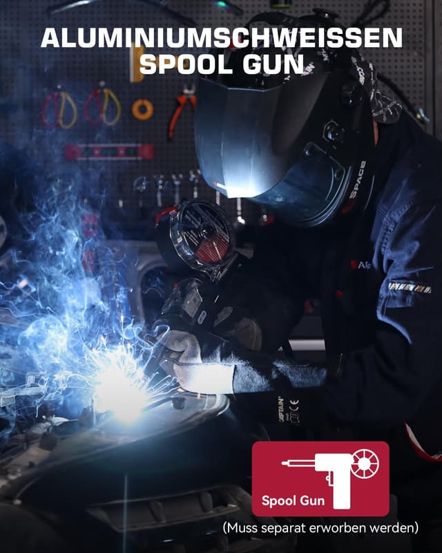 Detalle 2 de ARCCAPTAIN MIG MAG Schweißgerät 200 A 7‑in‑1 (IGBT Inverter, 230 V) für MIG/MAG, Fülldraht, MMA, Lift TIG, Spool Gun und Punktschweißen