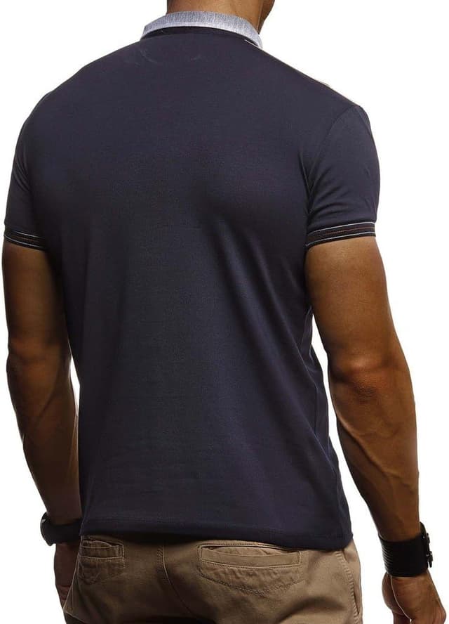 Detalle de Leif Nelson LN1310 : t-shirt à col polo homme en coton basique, manches courtes