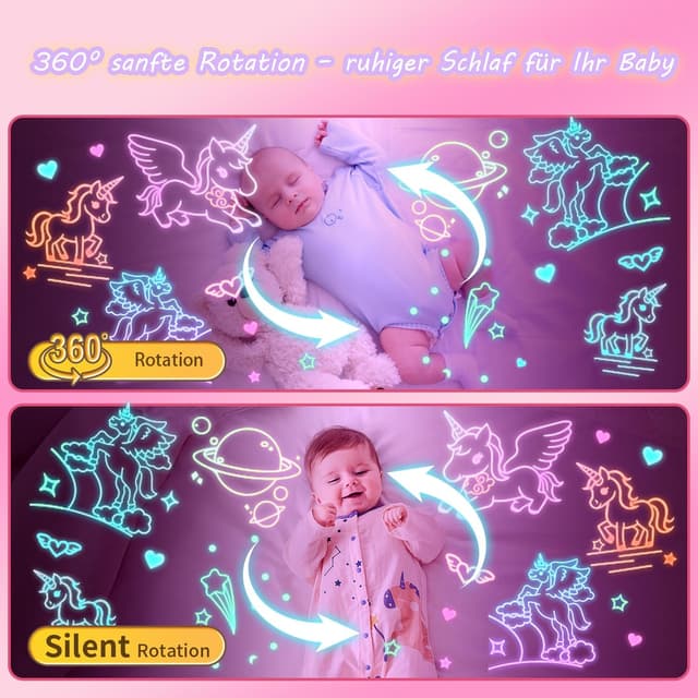 Thumbnail 5 de Kinder Sternenhimmel-Projektor Einhorn 108 Lichtkombinationen