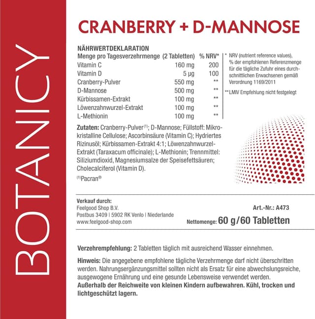 Thumbnail 4 de BOTANICY Cranberry + D‑Mannose 60 Tabletten