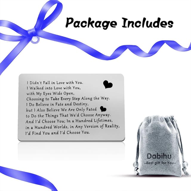 Thumbnail 6 de Anniversary Metal Wallet Insert Card for Boyfriend & Girlfriend (Couples Gift)