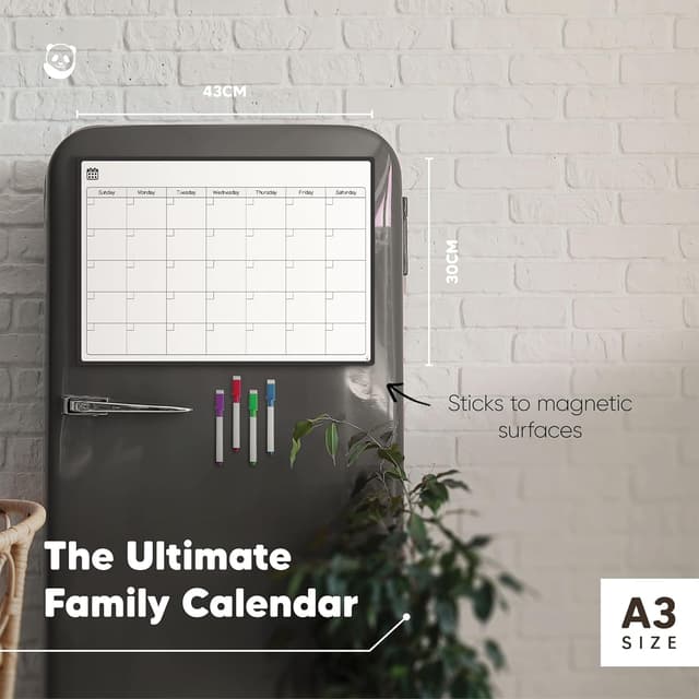 Thumbnail 1 de Smart Panda Magnetic Fridge Whiteboard Calendar