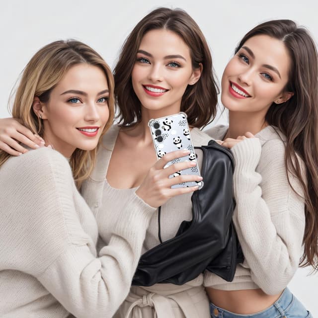 Detalle 2 de CAROKI Clear Case for Samsung S25 5G (Transparent TPU + Polycarbonate, Panda Pattern)