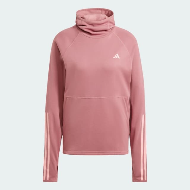Detalle 2 de adidas Own The Run 3-Stripes Hoodie en rosa