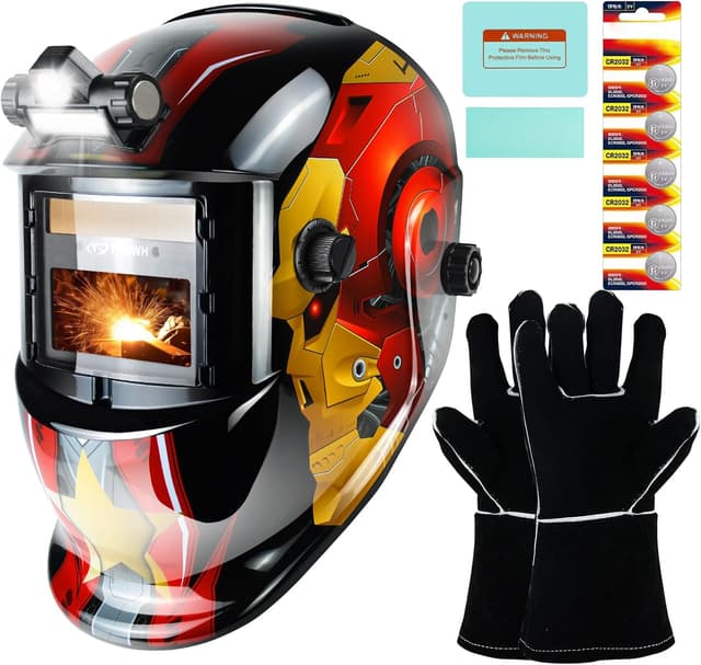 Detalle de TRQWH Auto-Darkening Welding Helmet KTS-HD94 with True-Color Lens, Wide View & Auto-Darkening