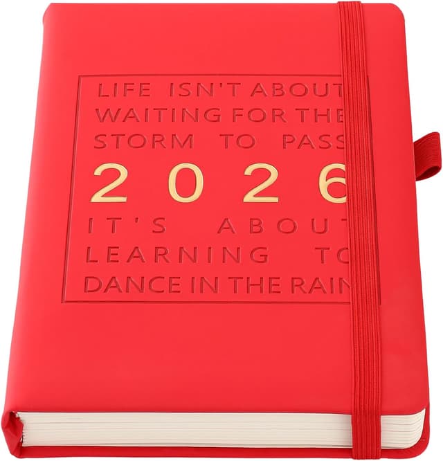 Detalle 2 de 2026 A5 Page-a-Day Diary (Jan–Dec) with Monthly Tabs, Hardcover & Inner Pocket