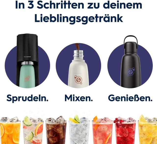 Detalle de SodaStream Fizz & Go Edelstahl (0,9 l) doppelwandige isolierte Sprudelflasche – Black