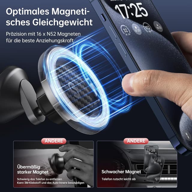 Detalle 2 de SYNCWIRE Handyhalterung Auto für MagSafe – flexibler Drehhalter mit starkem Magnet und 3M VHB Tape