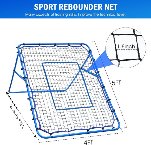 Detalle de Winthai Volleyball/Baseball Rebounder Net (5 x 4 ft) with Quick-Adjust Pitchback Targets