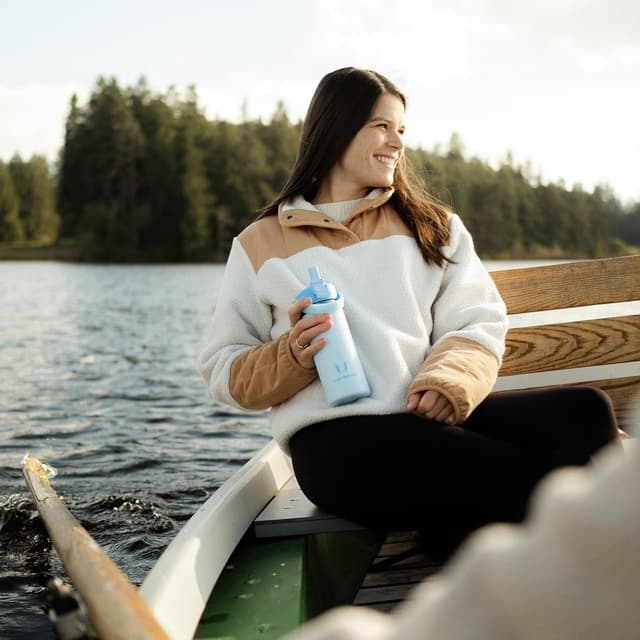 Thumbnail 6 de Super Sparrow Edelstahl-Trinkflasche 750 ml mit weiter Öffnung und SwivelSip – Thermosflasche mit Strohhalm