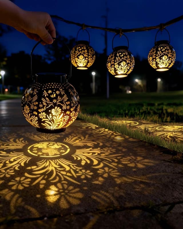 Detalle de KALAHOL Solar Lanterns 2 Pack for garden