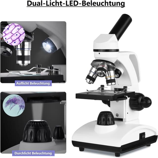 Detalle 2 de Slevoo Mikroskop 40x–1000x für Kinder und Studenten