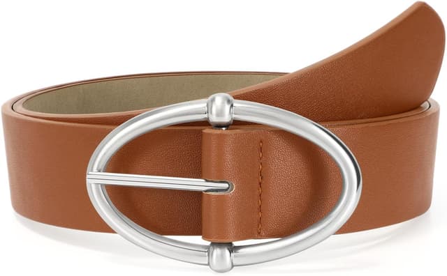 Thumbnail 6 de VONMELLI PU leather women’s belt for jeans with oval silver or gold buckle