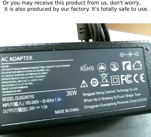 Detalle de Janboo 24V Scooter Battery Charger for Razor E-Series & Compatible Dirt Bikes (DC 24V, 1.5A)