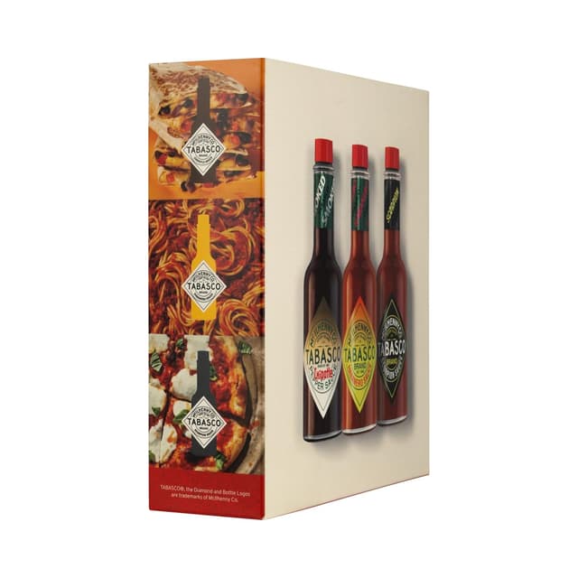 Detalle de Tabasco Hot Sauce Geschenkset (3er-Pack) mit Scorpion, Habanero & Chipotle – scharfe Soße im 60-ml-Set