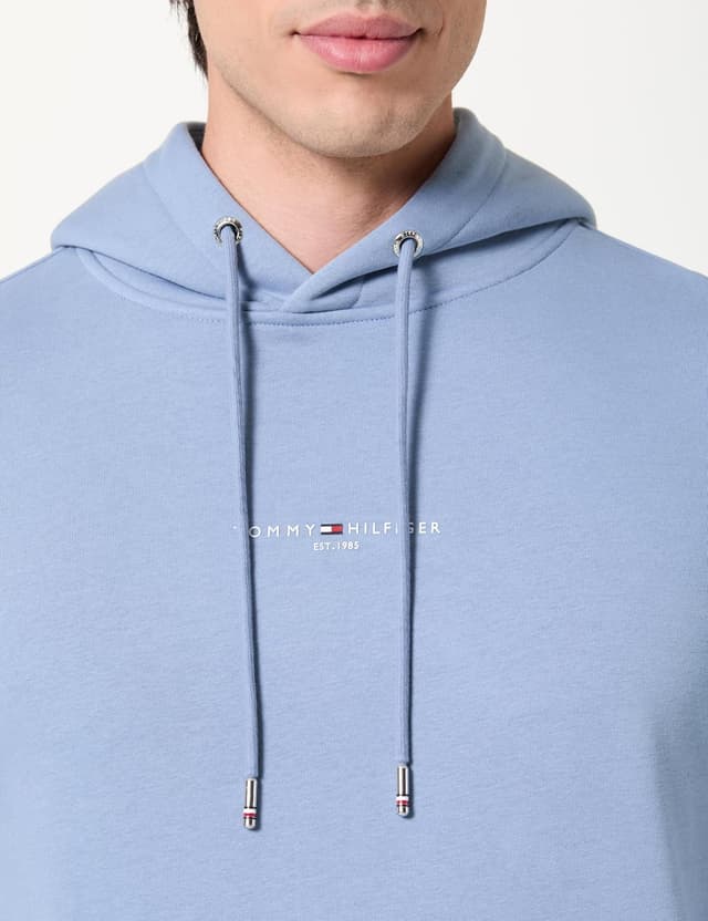 Detalle de Tommy Hilfiger Herren Hoodie – lässiger Kapuzenpullover mit Tunnelzug