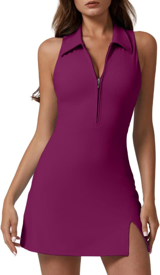 Thumbnail 6 de QinSen Women's Zip Front Tennis Dress with Pockets ⚙
