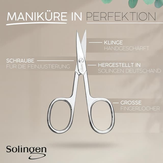 Detalle 2 de marQus Nagelschere Solingen – extra scharf mit gebogener Schneide, inkl. Etui für Fingernägel & Fußnägel