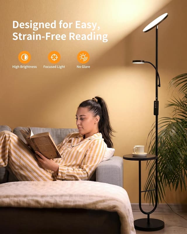 Detalle de LuminexDesigns Lámpara de Pie LED con Mesa 36W