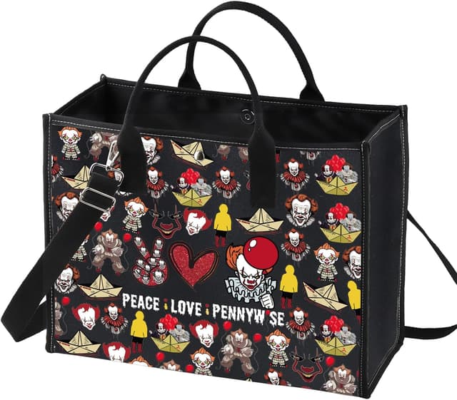 Detalle de LEVLO Cosmetic Make Up Bag – Peace Love Pennywise zipper pouch