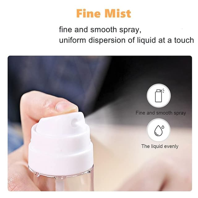 Detalle de Aurdox Kleiner Pumpflaschenspender (50 ml) für Make-up, Wasser & Gesichtssprüher – nachfüllbarer, transparenter Sprühbehälter