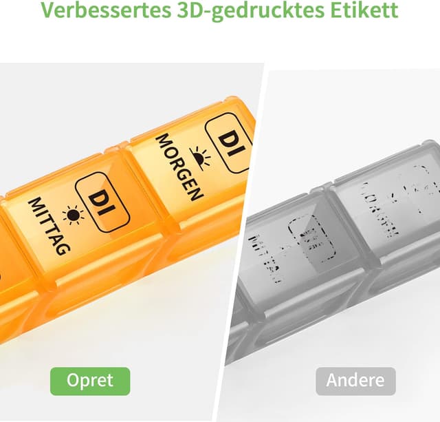 Detalle de Opret Tablettenbox für 7 Tage mit 3 Fächern (morgens, mittags, abends)