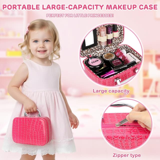 Detalle 2 de Dreamon Kids Makeup Set for Girls (Ages 5–12) – Washable, Non-Toxic Pretend Play Princess Kit